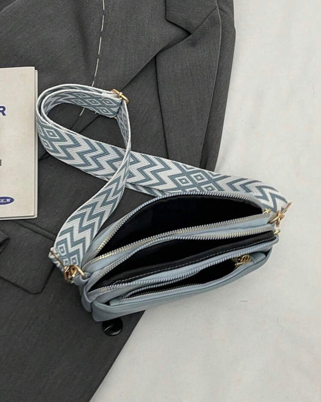 Bolso Casual Celeste Cruzado