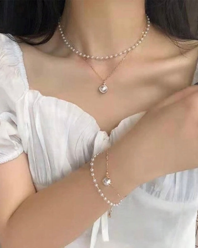 Set 2 Piezas Collar y Pulsera Doble
