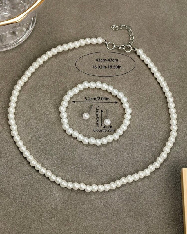 Conjunto de 4 Piezas Imitación Perlas