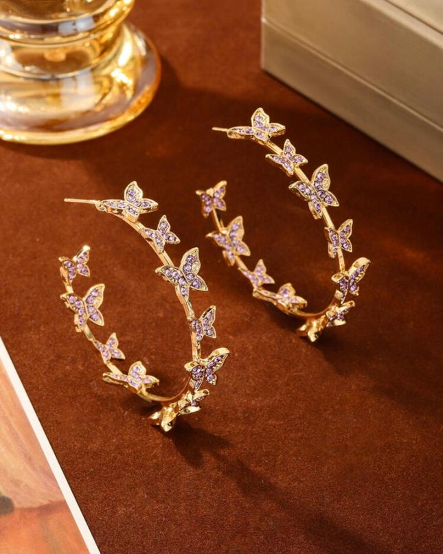 Aretes de Aro con Diseño de Mariposas