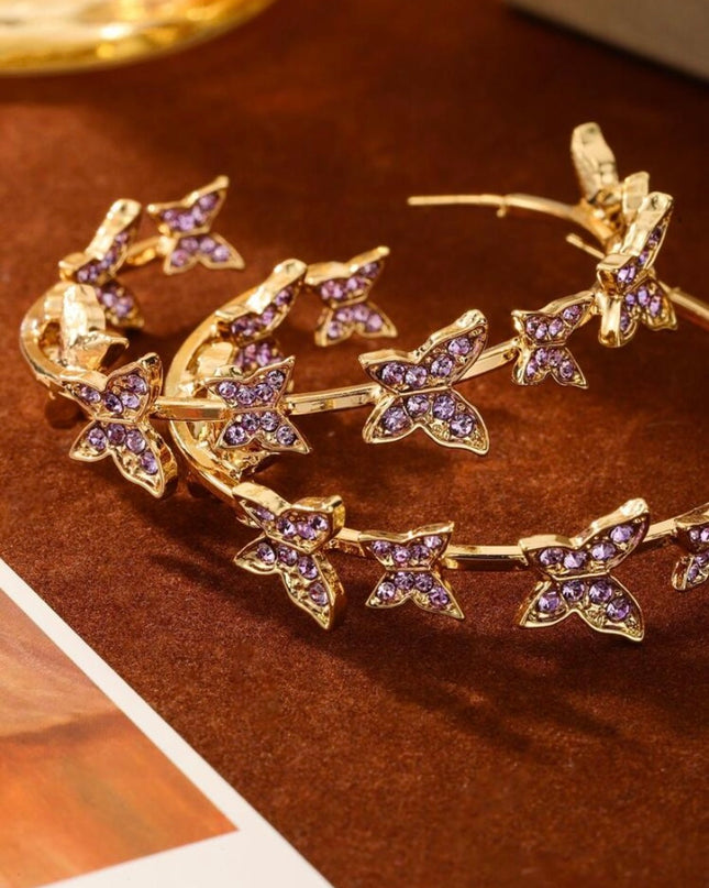 Aretes de Aro con Diseño de Mariposas