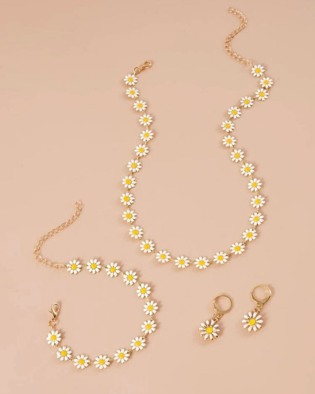Set de 4 Piezas Diseño Margaritas Pequeñas