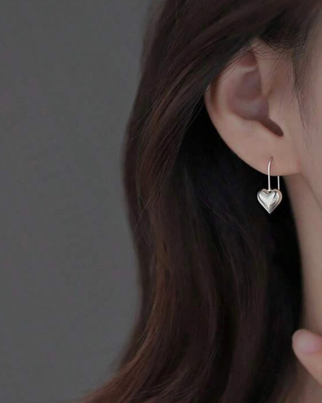 Aretes Forma de corazón Plata 925