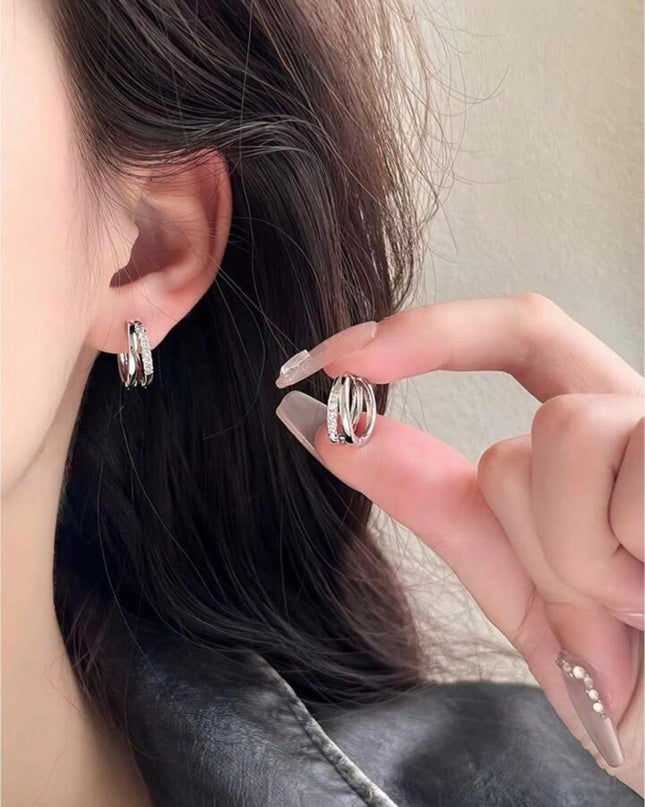 Pendientes Aro Doble Plata de ley 925