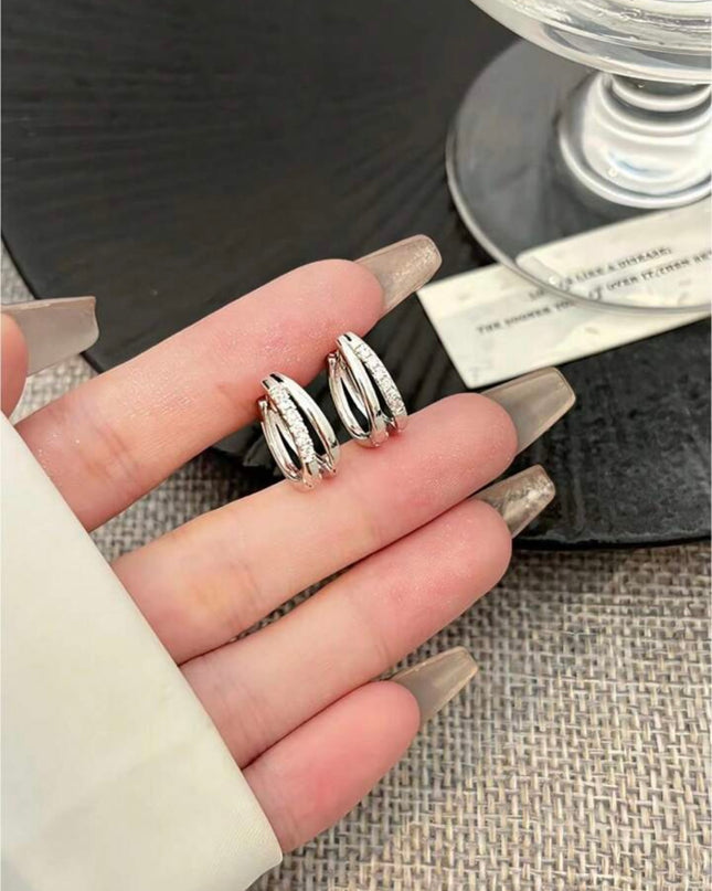 Pendientes Aro Doble Plata de ley 925