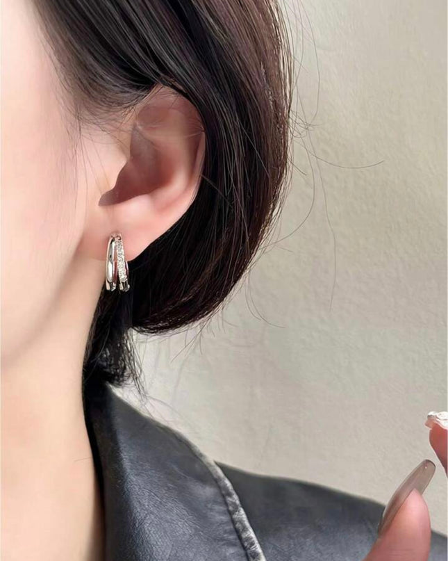 Pendientes Aro Doble Plata de ley 925