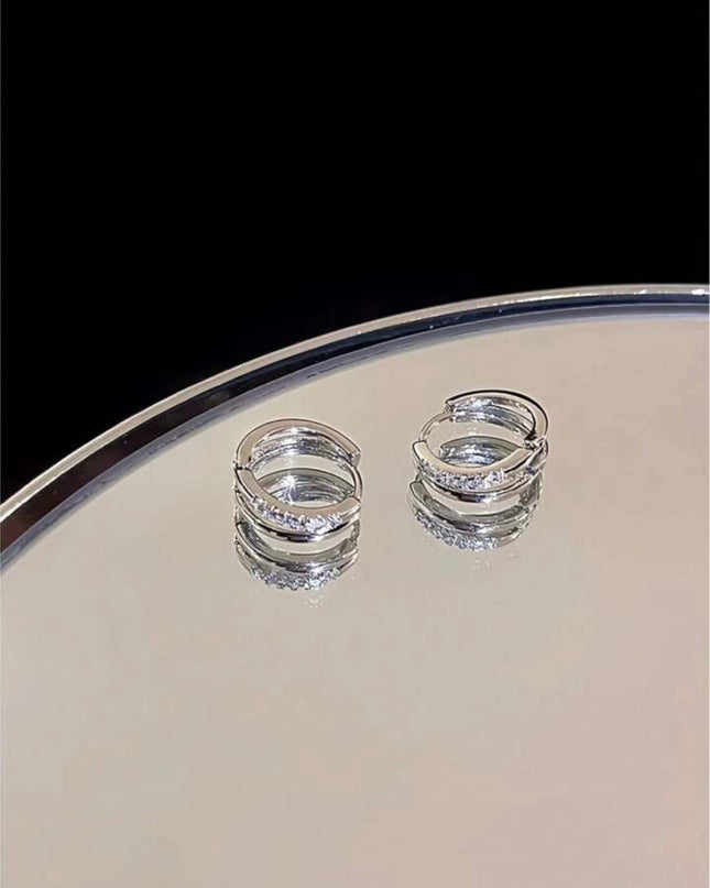 Pendientes Aro Doble Plata de ley 925