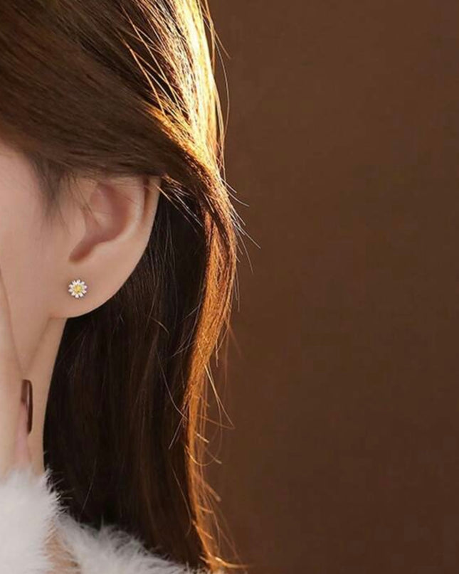 Aretes Margarita Plata 925 con Cierre de Rosca