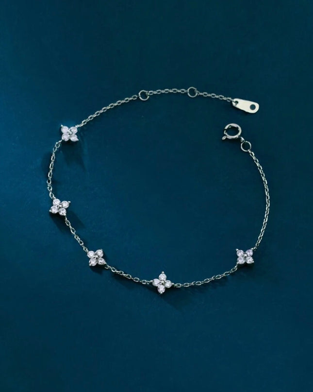 Pulsera Elegante Plata 925 Estilo trébol