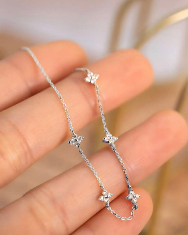 Pulsera Elegante Plata 925 Estilo trébol