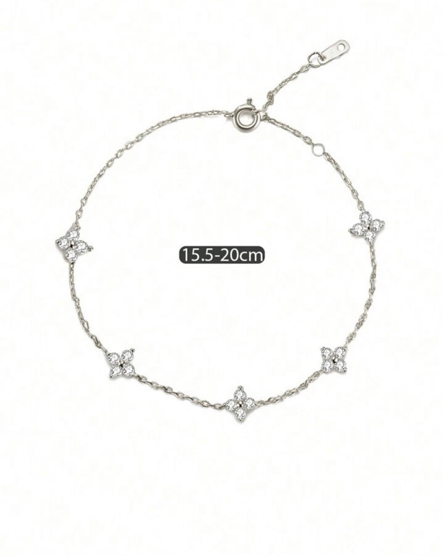 Pulsera Elegante Plata 925 Estilo trébol