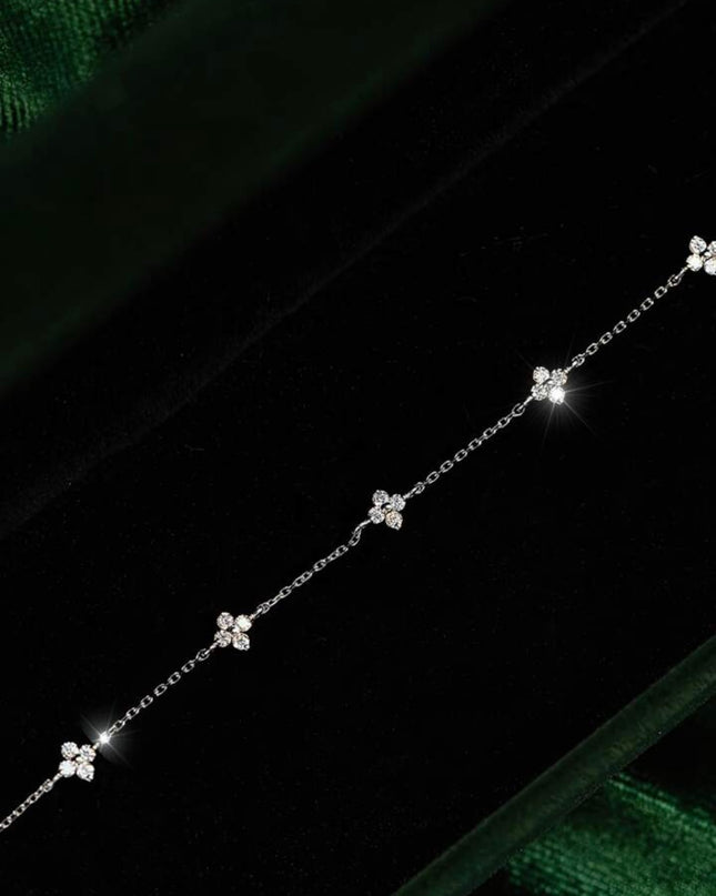 Pulsera Elegante Plata 925 Estilo trébol