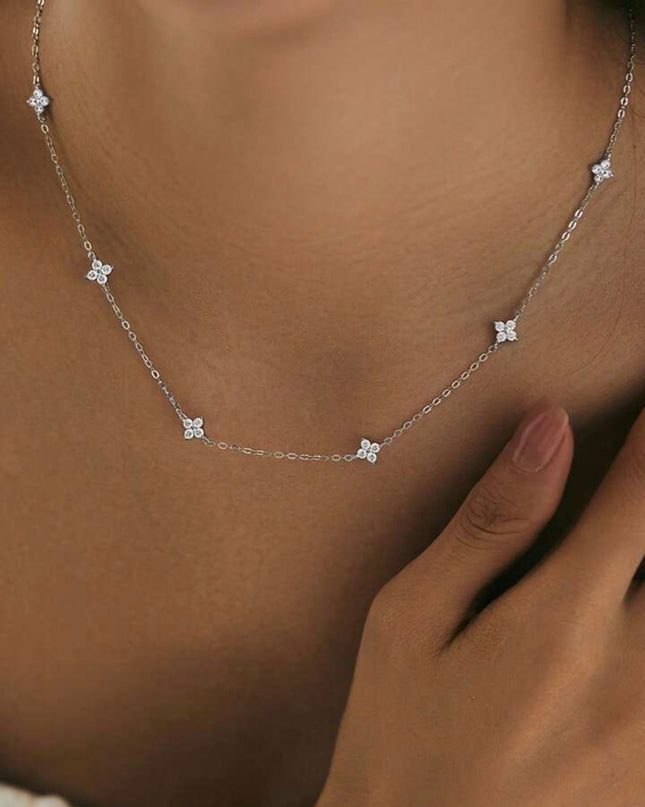 Collar de Piedra Preciosa Incrustada a Mano Plata de Ley 925
