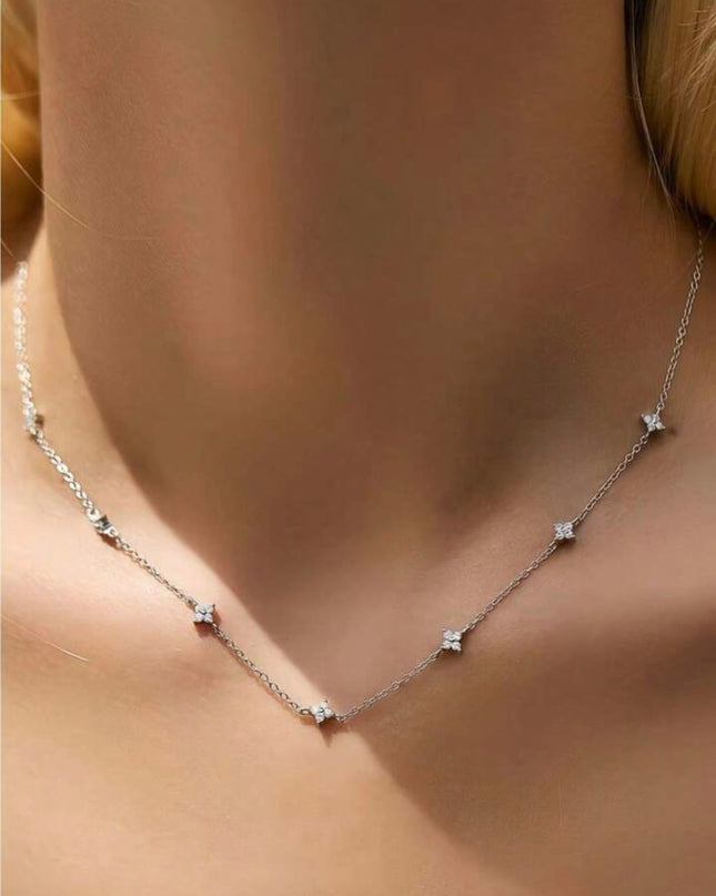 Collar de Piedra Preciosa Incrustada a Mano Plata de Ley 925