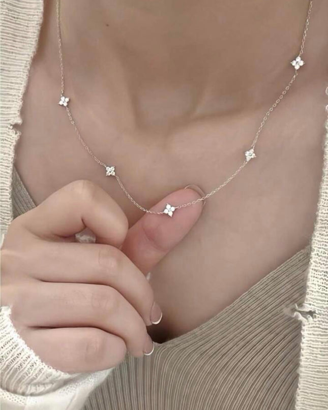 Collar de Piedra Preciosa Incrustada a Mano Plata de Ley 925