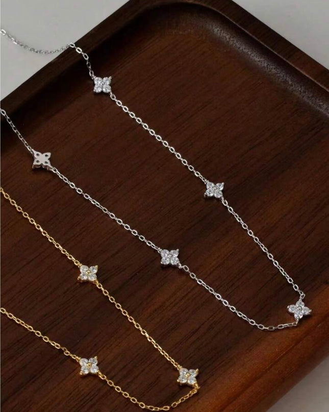 Collar de Piedra Preciosa Incrustada a Mano Plata de Ley 925