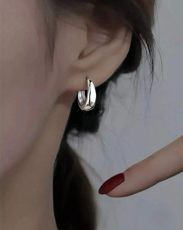 Pendientes Aro Geométrico Plata de Ley 925