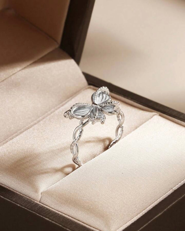 Anillo Ajustable de Mariposa Plata de ley 925