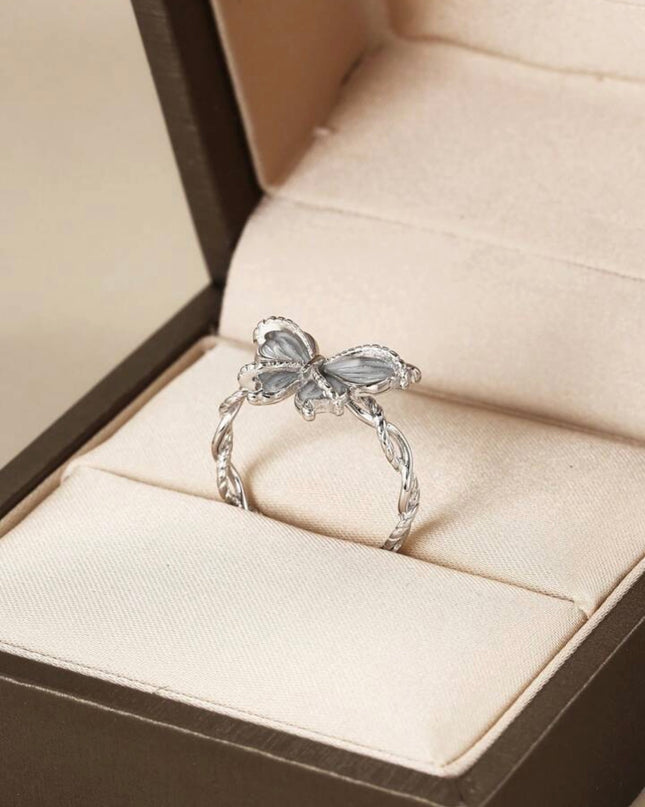Anillo Ajustable de Mariposa Plata de ley 925