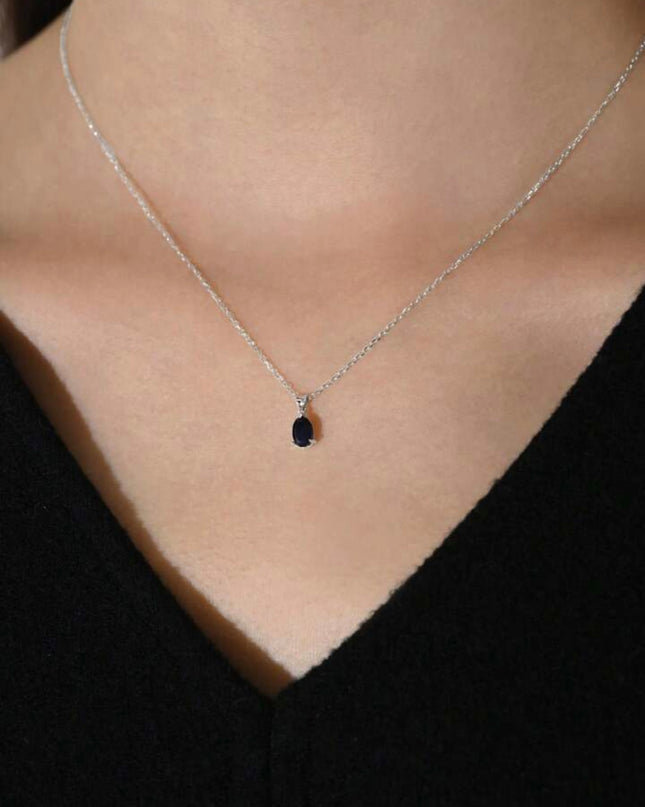 Collar de Clavícula con Colgante de Zirconia Cúbica Negra Plata 925