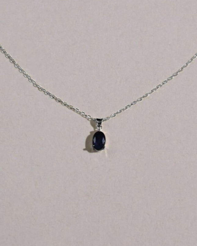 Collar de Clavícula con Colgante de Zirconia Cúbica Negra Plata 925
