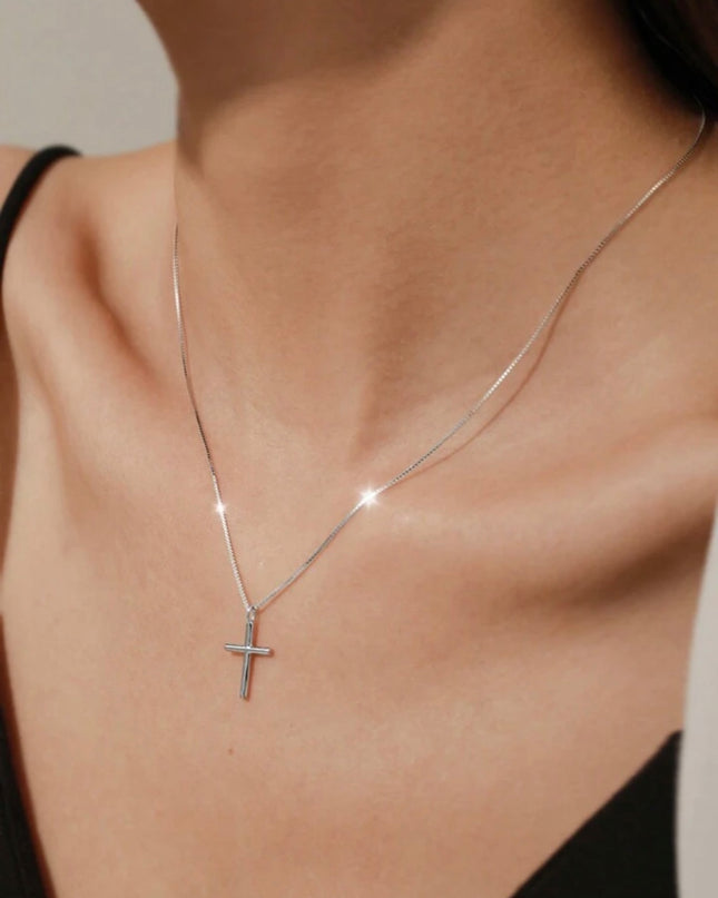 Collar De Cruz Plata de Ley S925