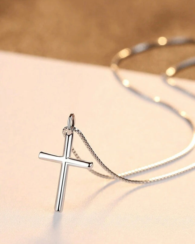 Collar De Cruz Plata de Ley S925