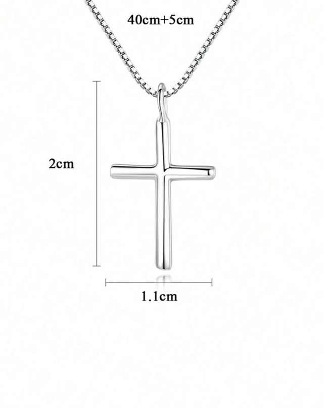 Collar De Cruz Plata de Ley S925