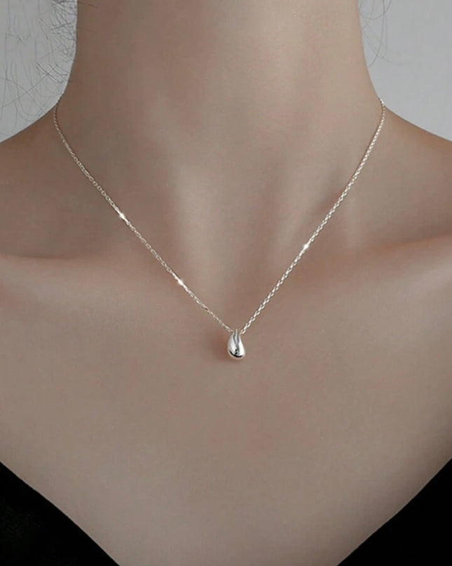 Collar Clásico Y Moderno Plata S925 Forma De Gota De Agua