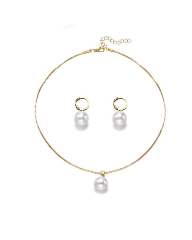 Set 3 Piezas Collar y Pendientes de Perlas