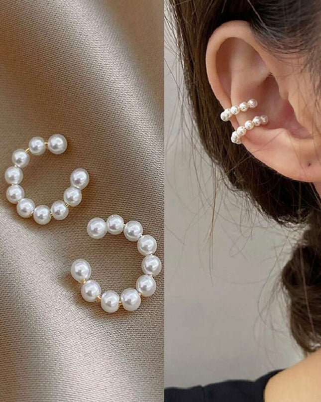 Par de Clips para Oreja con Perlas