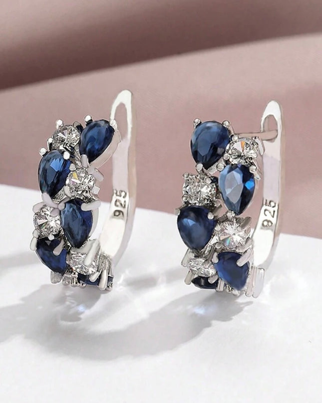 Aretes Elegantes Piedras Azules