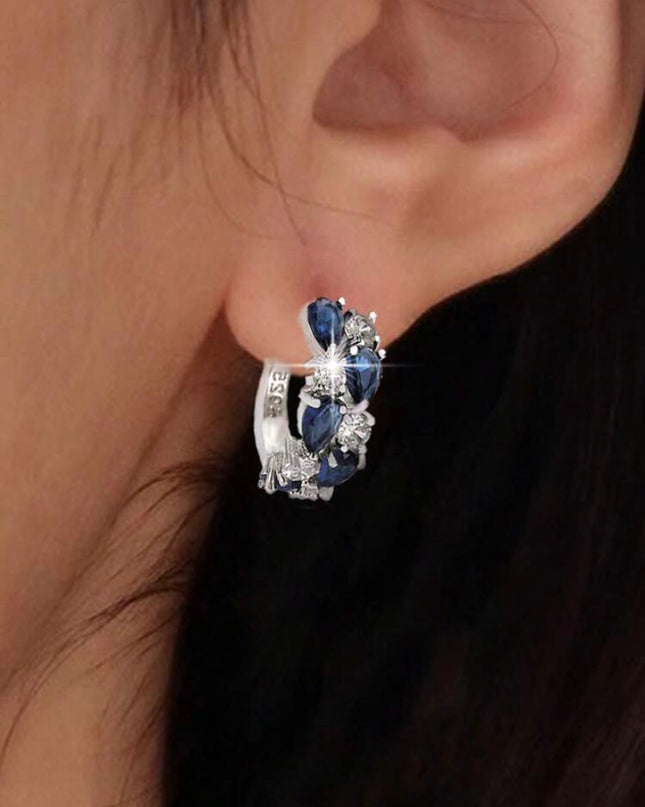Aretes Elegantes Piedras Azules