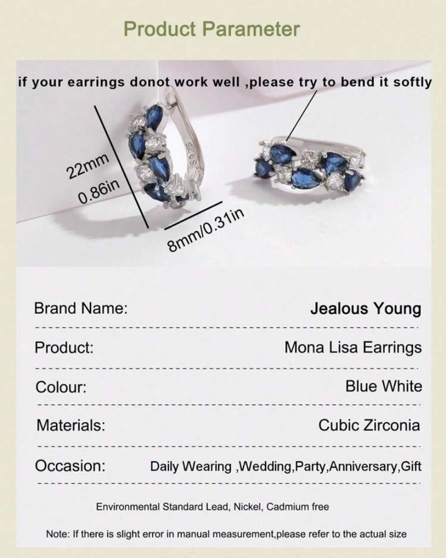 Aretes Elegantes Piedras Azules