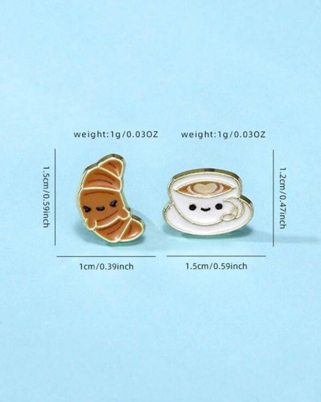 Pendientes Cortos Café y Croissant