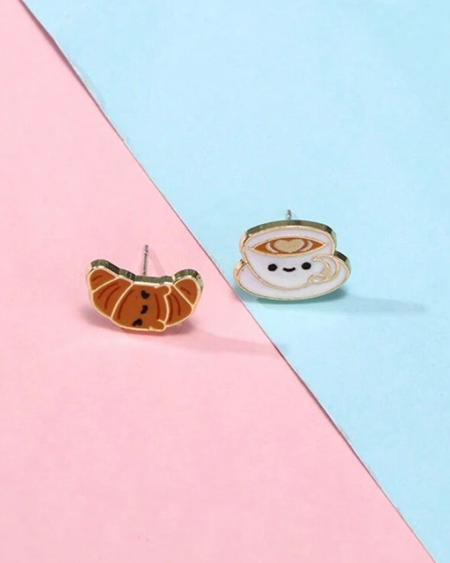 Pendientes Cortos Café y Croissant