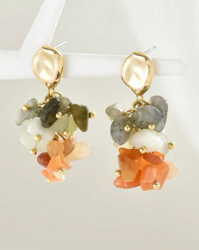 Pendientes Vintage Europeo Piedras de Colores