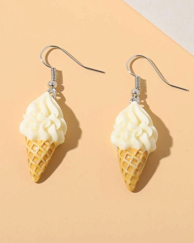 Aretes Diseño de Helado de Vainilla