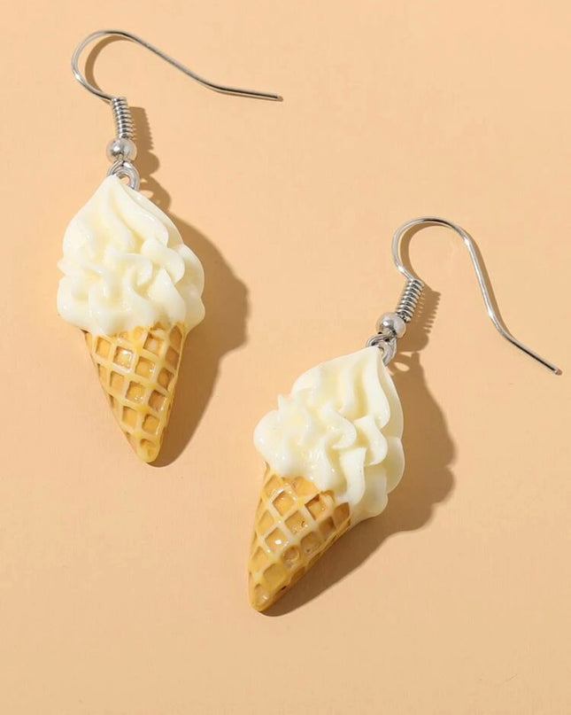 Aretes Diseño de Helado de Vainilla