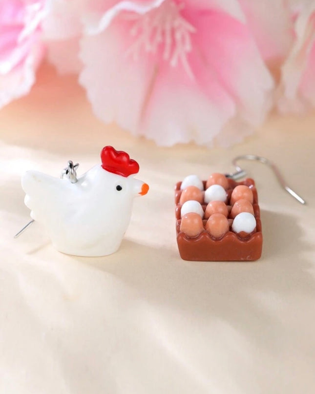 Aretes Gallina y Huevos