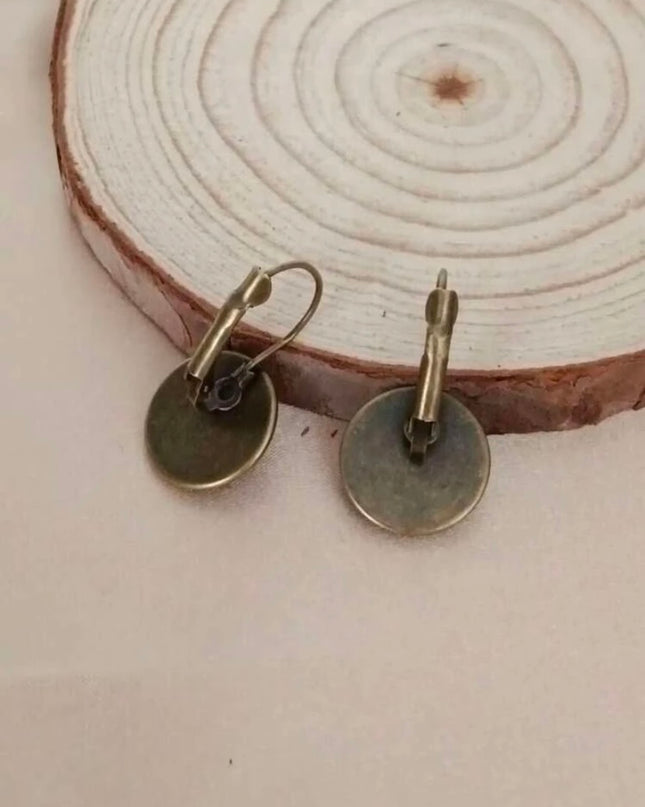 Pendientes Pintura Estampado De Flores