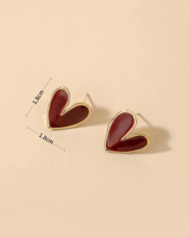Aretes Corazones Rojos