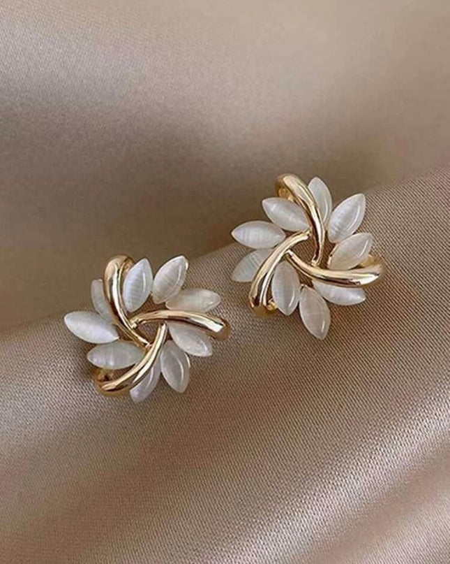 Aretes Pequeños Piedras Blancas