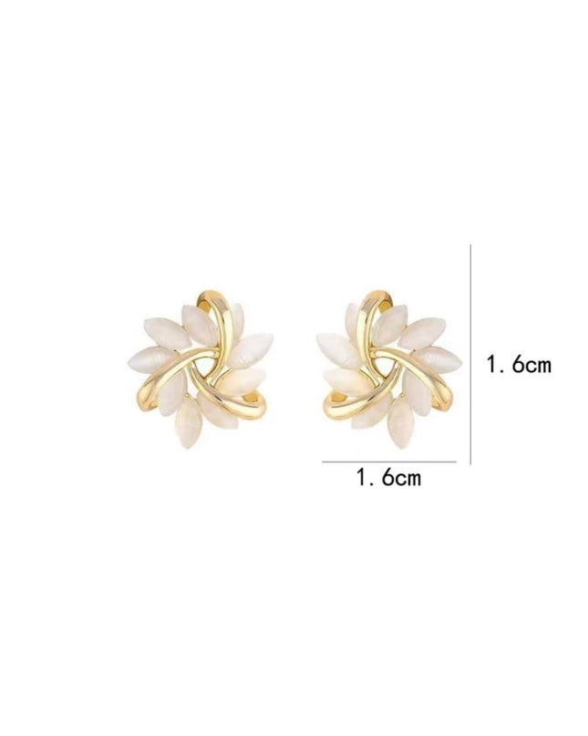 Aretes Pequeños Piedras Blancas