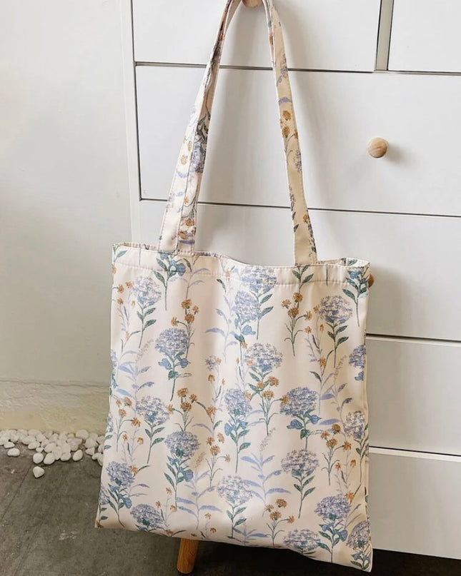 Bolsa de Tela Larga Flores Celestes