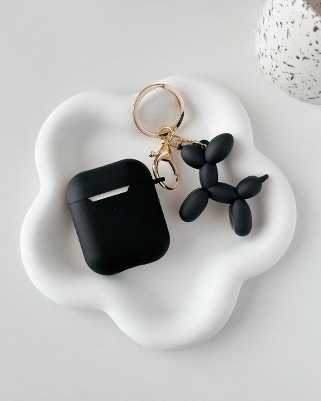 Funda Negra con Llavero de Perro Globo