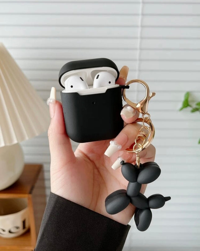 Funda Negra con Llavero de Perro Globo