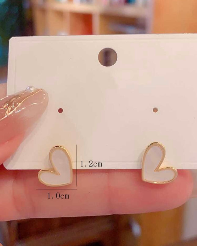 Pendiente Corazón Pequeño Blanco