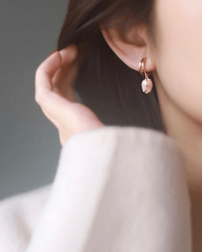 Aretes Cortos Tulipanes Rosados