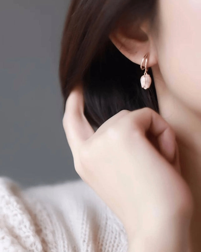 Aretes Cortos Tulipanes Rosados